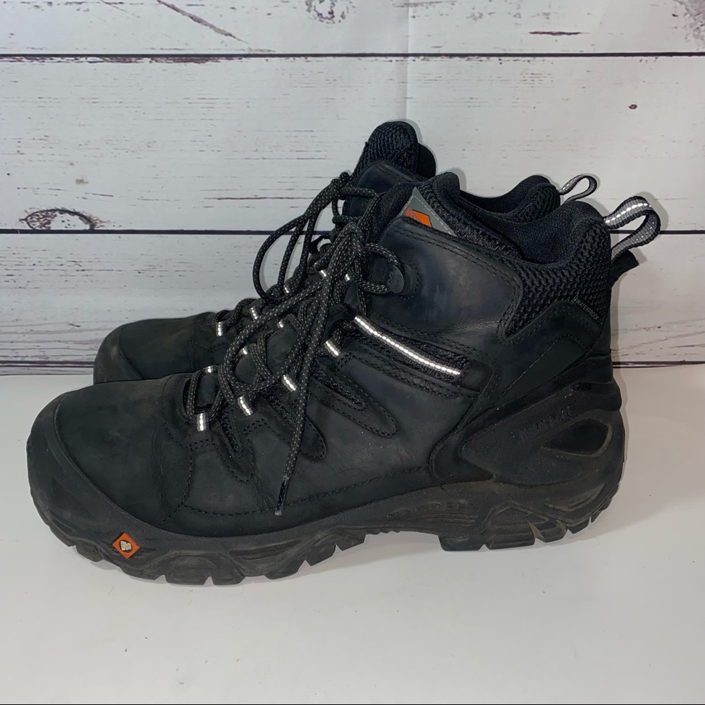 Merrel 12 W Wide Moab Waterproof Work Boots Composite Black Lightly Used